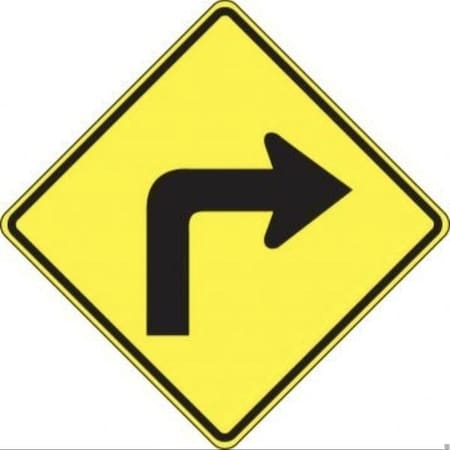 Accuform DIRECTION SIGN RIGHT TURN 24 X 24 FRW413HP FRW413HP